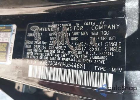 2017 Hyundai Tucson Limited/Sport And Eco/Se z USA, uszkodzony, nr VIN KM8J3CA48HU544681